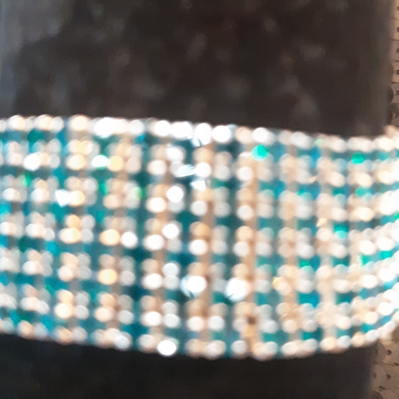 New Something Blue? Elegant Blue and Silver Crystal Women's Bracelet - Picture 2 of 2